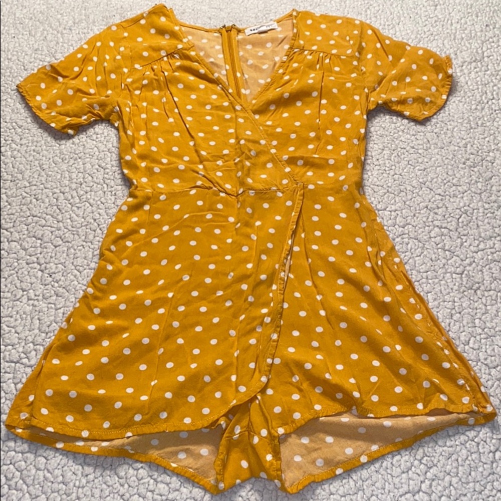 SOCIALITE Shorts Polka Dot Romper-XS-Yellow